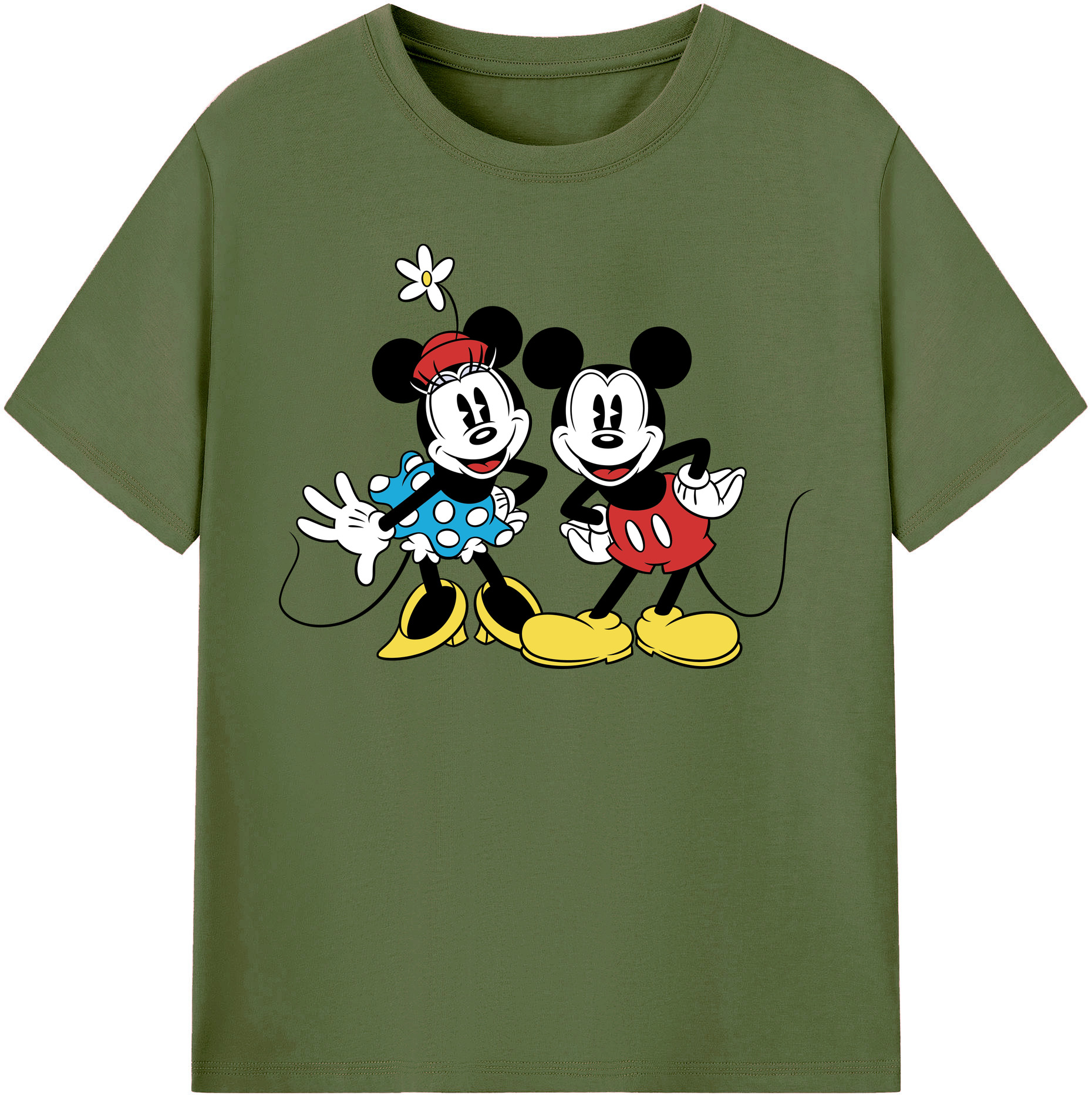 （画像用） ミッキーマウス Mickey Mouse 綿100％半袖Tシャツ（フロントプリント）